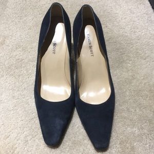 Navy Suede Heel